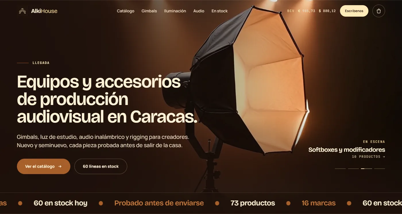 Sitio web de Alki House, vista de escritorio