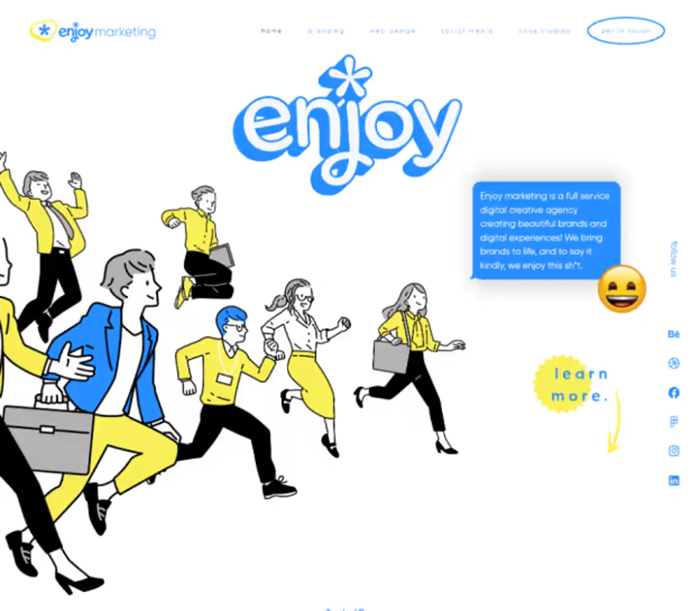 Sitio web de Enjoy Marketing, vista de escritorio